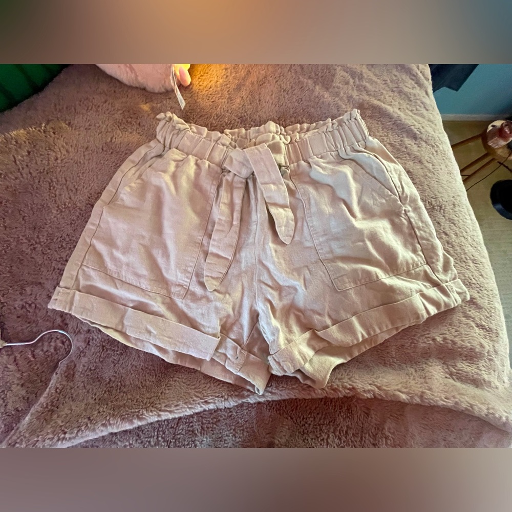 Tan loose shorts